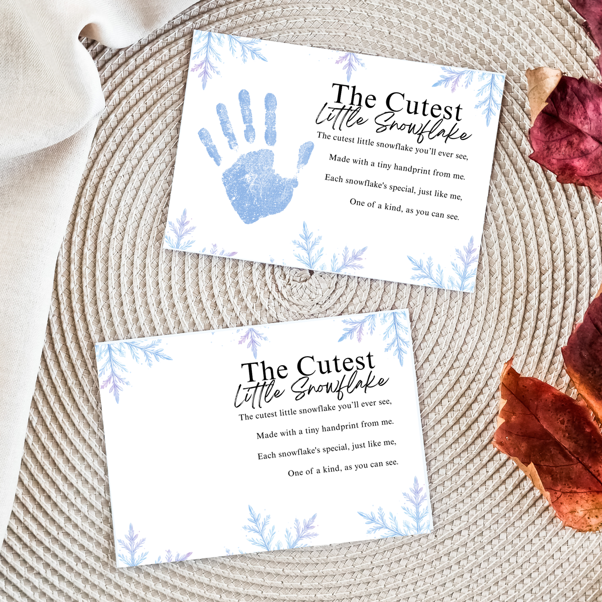 Winter Handprint Craft Printable | “The Cutest Little Snowflake” Keepsake Art | Winter Classroom & Preschool Handprint Activity PDF