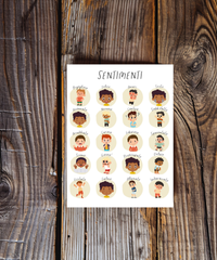 Italian Feelings Poster (Male) | Emotional Awareness Chart for Kids | Educational Classroom & Home Wall Art