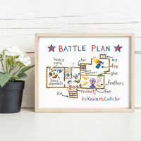 Battle Plan Kids Printable Wall Art | Funny Holiday Trap Blueprint Poster | Movie Night Decor | Playroom Art Print | Multiple Sizes Included