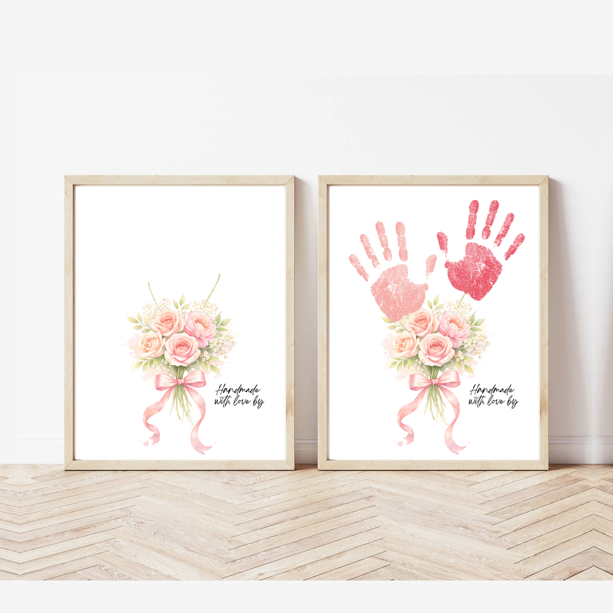 Floral Handprint Printable Gift for Her | Mother’s Day, Grandma, Teacher Appreciation, Birthday Keepsake | Handmade with Love Art