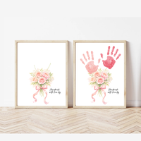 Floral Handprint Printable Gift for Her | Mother’s Day, Grandma, Teacher Appreciation, Birthday Keepsake | Handmade with Love Art