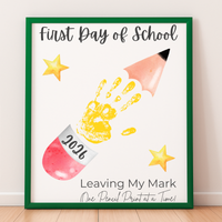 First & Last Day of School Handprint Printable for Kids | School Milestone Keepsake | Leaving My Mark One Pencil Print at a Time