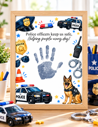 Police Officer Handprint Craft for Kids | Community Helpers Printable | Preschool Police Activity