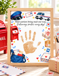Mail Carrier Handprint Craft for Kids | Community Helpers Printable | Preschool Post Office Activity