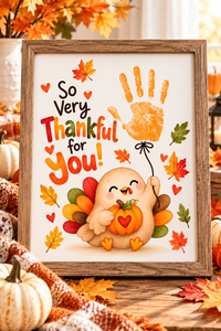 Thanksgiving Handprint Craft for Kids | So Very Thankful for You Printable | Turkey Fall Keepsake
