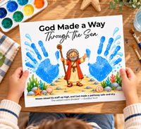 Moses Parts the Red Sea Handprint Craft | God Made a Way Christian Bible Printable for Kids