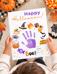 Happy Halloween Handprint Craft Printable | Halloween Keepsake for Kids | Preschool Halloween Activity | Daycare & Classroom Craft