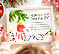 Christian Christmas Handprint Craft for Kids | Loved By God Christmas Ornament Keepsake Printable + Free Coloring Page