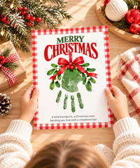 Mistletoe Christmas Handprint Craft | Merry Christmas Handprint Keepsake Printable for Kids