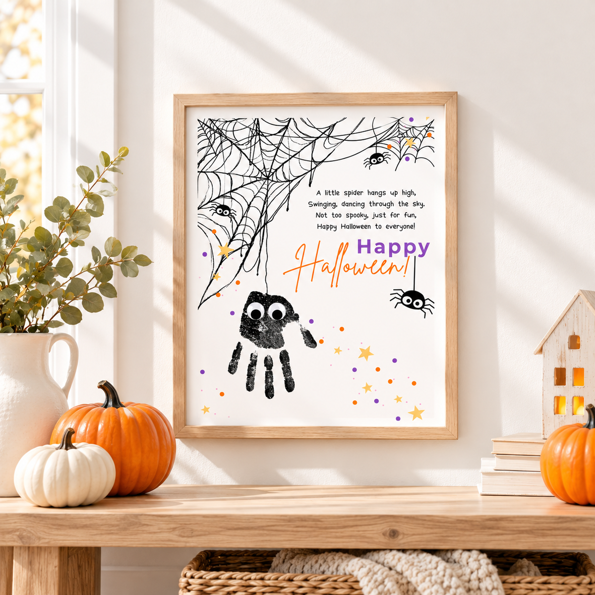 Happy Halloween Spider Handprint Craft Printable | Preschool Halloween Keepsake Activity | Halloween Craft for Kids | Daycare & Classroom Printable