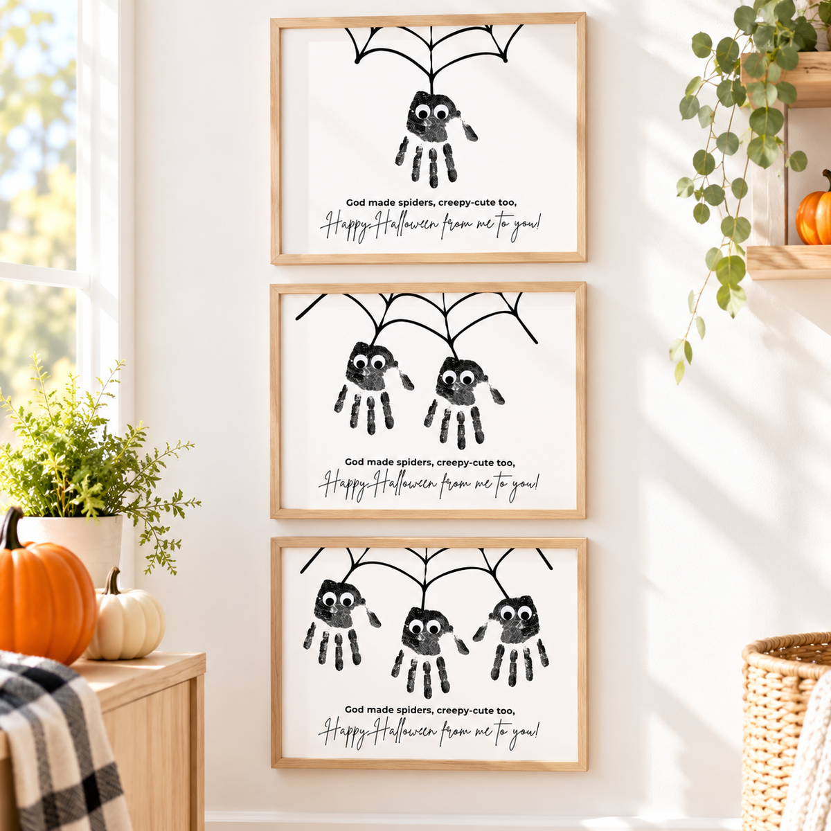 Christian Halloween Spider Handprint Craft | God Made Spiders Printable for Kids Bundle