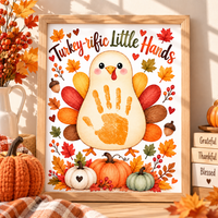 Turkey Handprint Craft for Kids | Turkey-rific Little Hands Thanksgiving Printable | Preschool Fall Keepsake