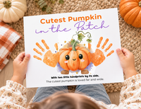 Pumpkin Handprint Craft Printable | Cutest Pumpkin in the Patch | Fall Keepsake Activity for Preschool & Kindergarten