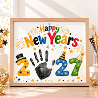New Year 2027 Handprint Craft & Coloring Page | Happy New Year Keepsake Printable for Kids
