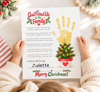God Picked Us to Be Family Christmas Handprint Craft | Christian Family Keepsake Printable