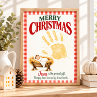 Jesus Is the Greatest Gift Christmas Handprint Craft | Christian Nativity Keepsake Printable for Kids