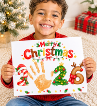 Christmas 2026 Handprint Craft & Coloring Page | Merry Christmas Keepsake Printable for Kids
