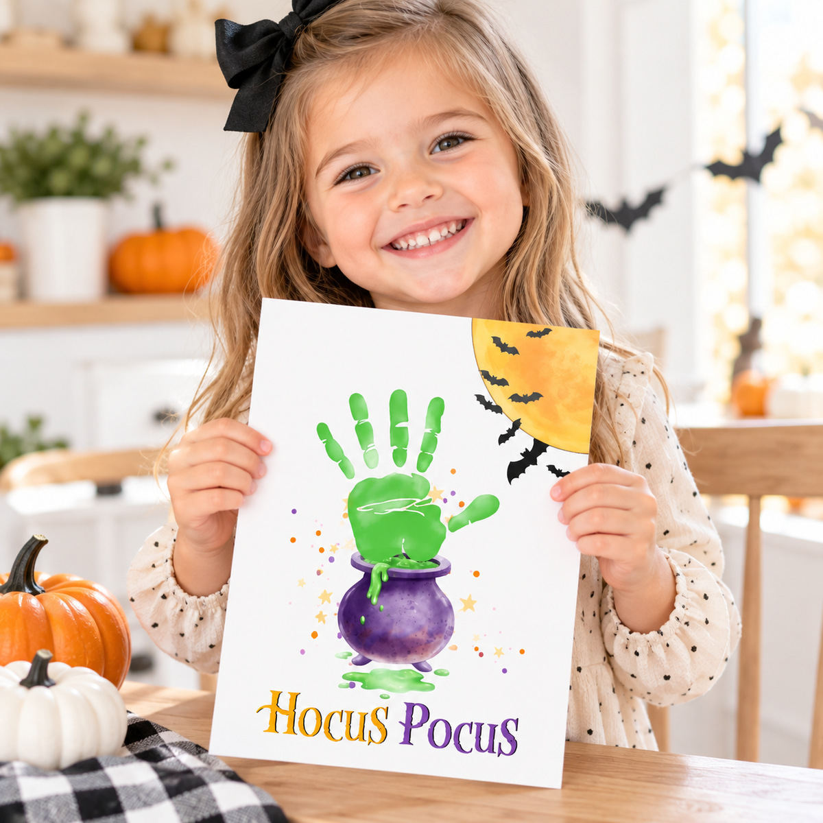 Hocus Pocus Halloween Handprint Craft Printable | Witch Cauldron Halloween Keepsake | Preschool Halloween Activity | Daycare & Classroom Craft