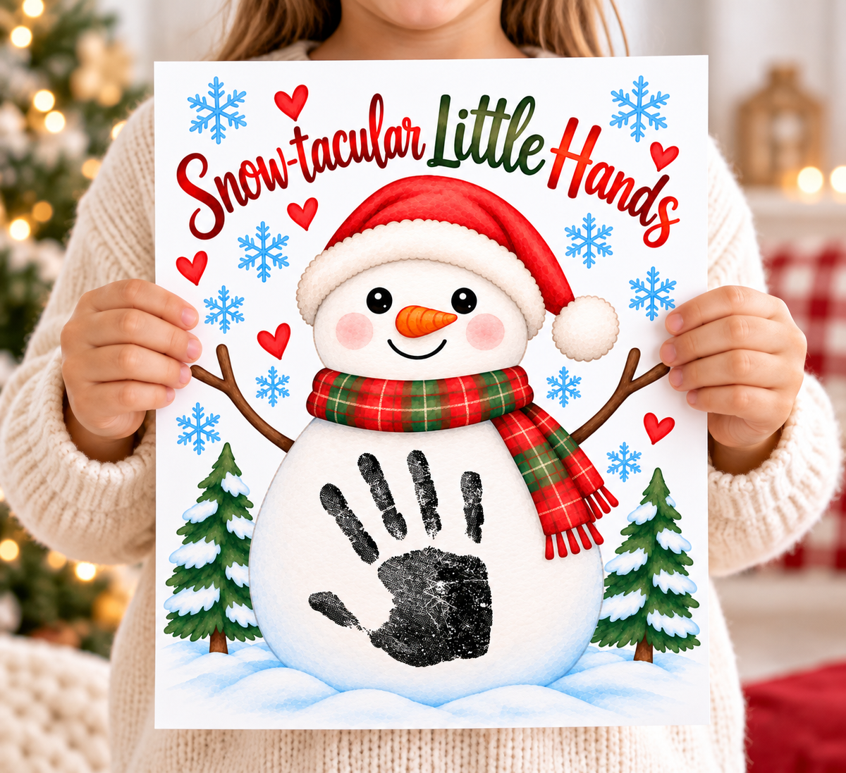Snowman Handprint Craft | Snow-tacular Little Hands Christmas Printable for Kids