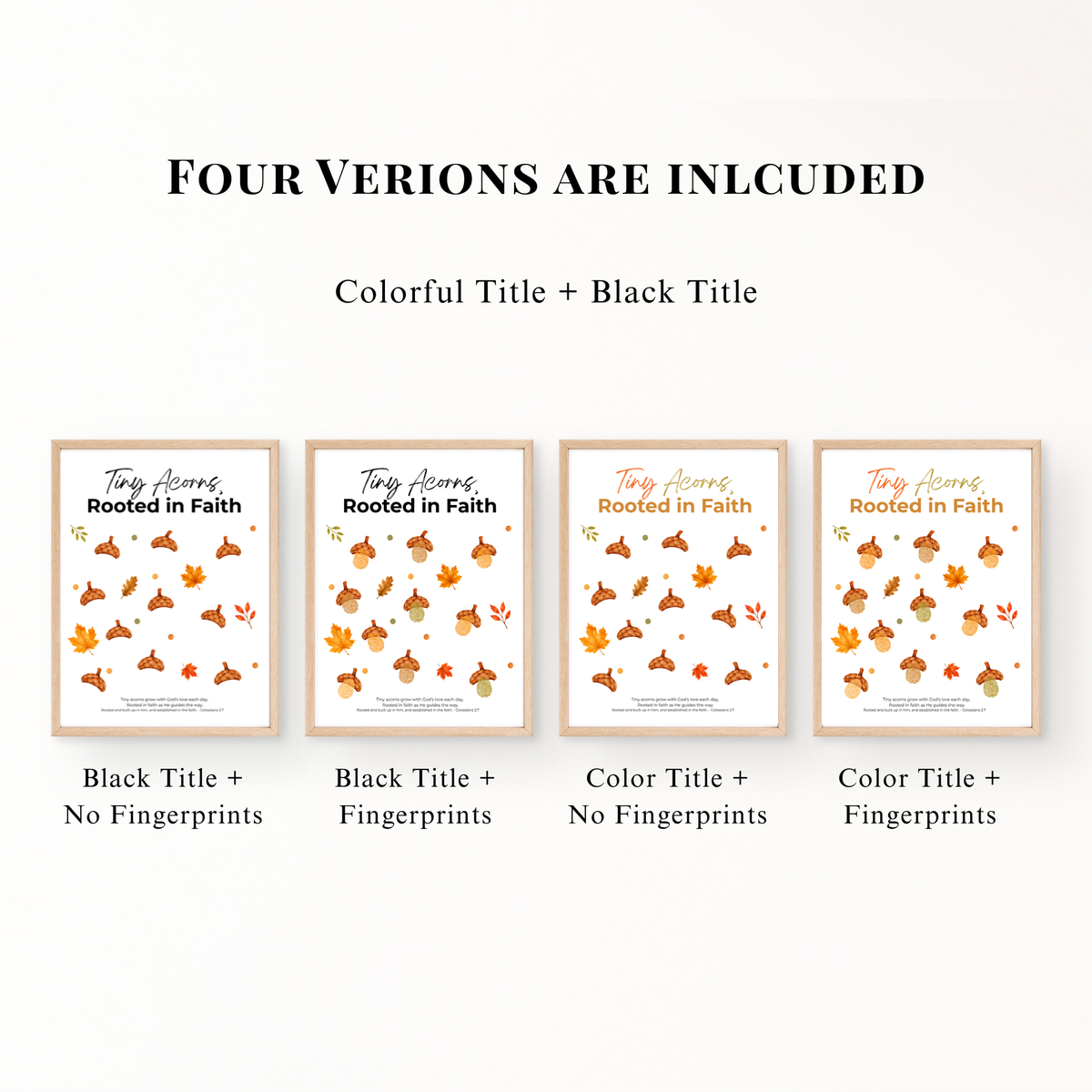 Christian Fall Fingerprint Craft for Kids | Tiny Acorns Rooted in Faith Printable | Autumn Bible Activity