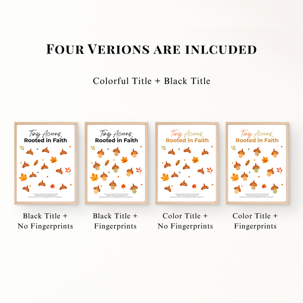 Christian Fall Fingerprint Craft for Kids | Tiny Acorns Rooted in Faith Printable | Autumn Bible Activity