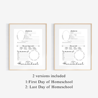 First & Last Day of Homeschool Interview Printable | Minimalist Homeschool Memory Page | All About Me Worksheet | Homeschool Keepsake Activity
