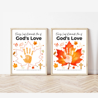 Every Leaf Reminds Me of God's Love Handprint Craft | Christian Fall Handprint Printable | Autumn Bible Keepsake | Preschool Thanksgiving Faith Activity