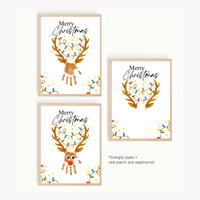 Merry Christmas Reindeer Handprint Craft Printable | Reindeer Keepsake | Christmas Handprint Activity | Preschool Christmas Craft | Holiday Handprint Art