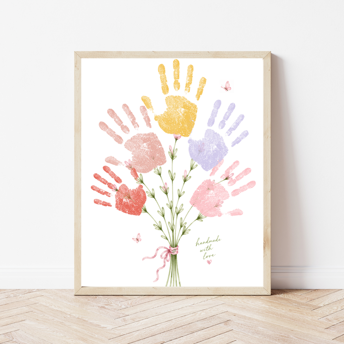 Floral Handprint Flower Bouquet Craft for Kids | Mother’s Day, Valentine’s Day & Birthday Keepsake | Handmade With Love
