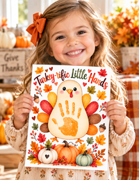 Turkey Handprint Craft for Kids | Turkey-rific Little Hands Thanksgiving Printable | Preschool Fall Keepsake