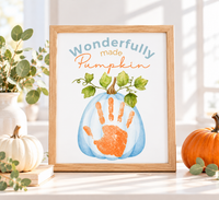 Blue Pumpkin Handprint Craft Printable | Wonderfully Made Pumpkin Keepsake | Fall Handprint Activity for Kids | Preschool Autumn Craft | Digital Download